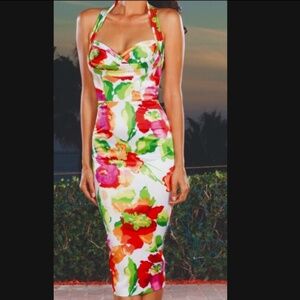 Stop Staring Alegra Fitted dress In Summer Floral Print Sz Small RARE